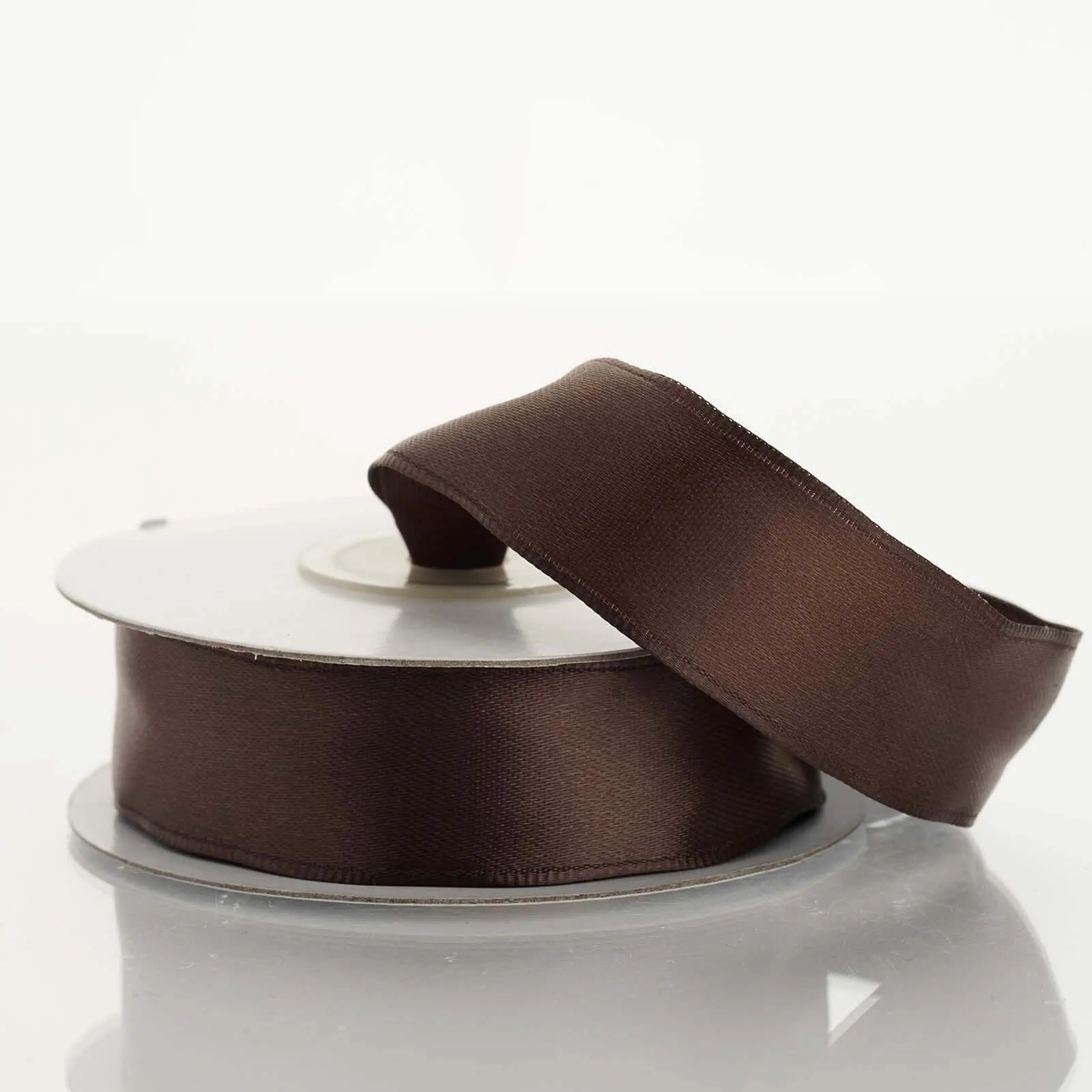 10 Yards 7 8" Chocolate Satin Wired Edge Ribbon