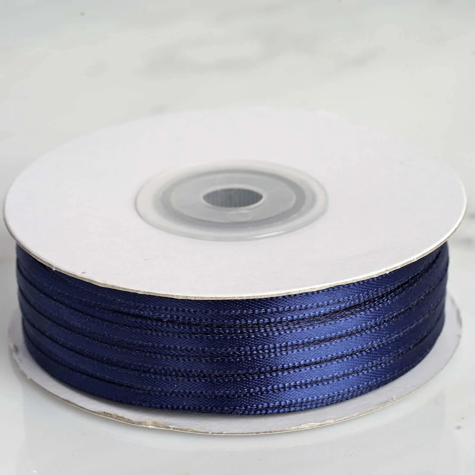 100 Yards 1 8" Navy Blue Satin Ribbon