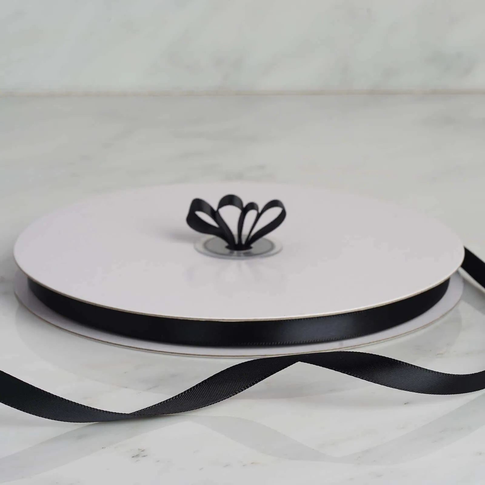 100 Yards 3 8" Black Single Face Decorative Satin Ribbon