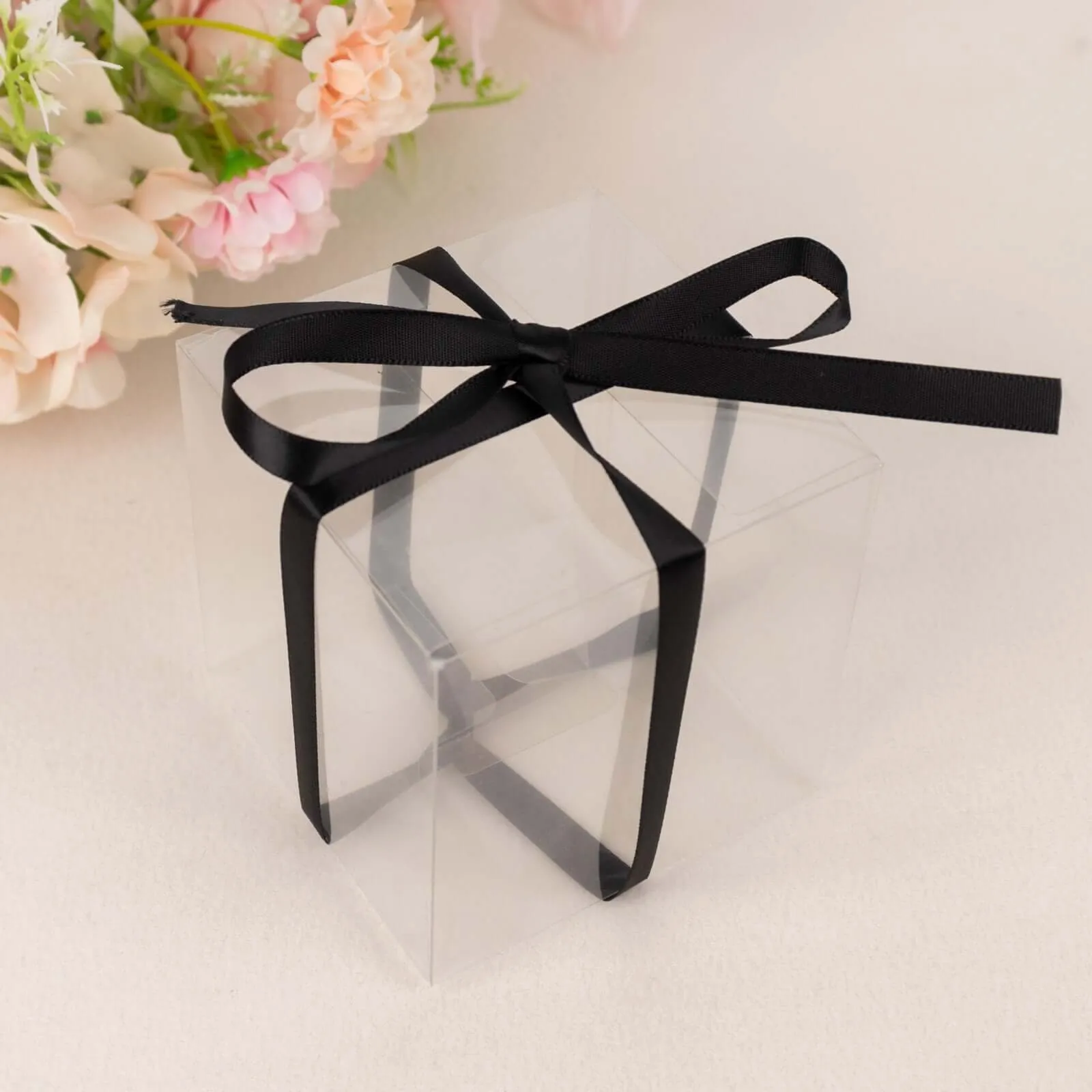 100 Yards 3 8" Black Single Face Decorative Satin Ribbon