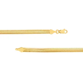 14k 4.2mm Hollow Oval Snake Chain Bracelet