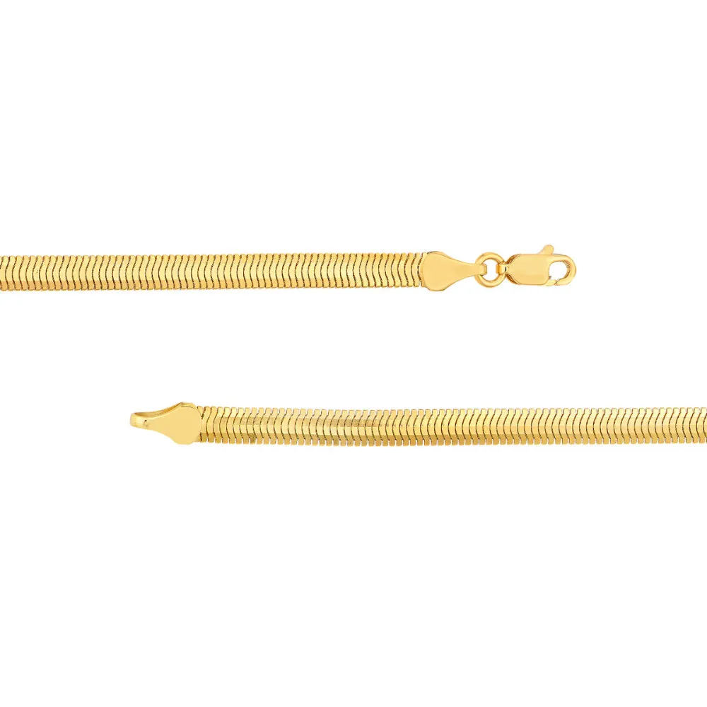14k 4.2mm Hollow Oval Snake Chain Bracelet