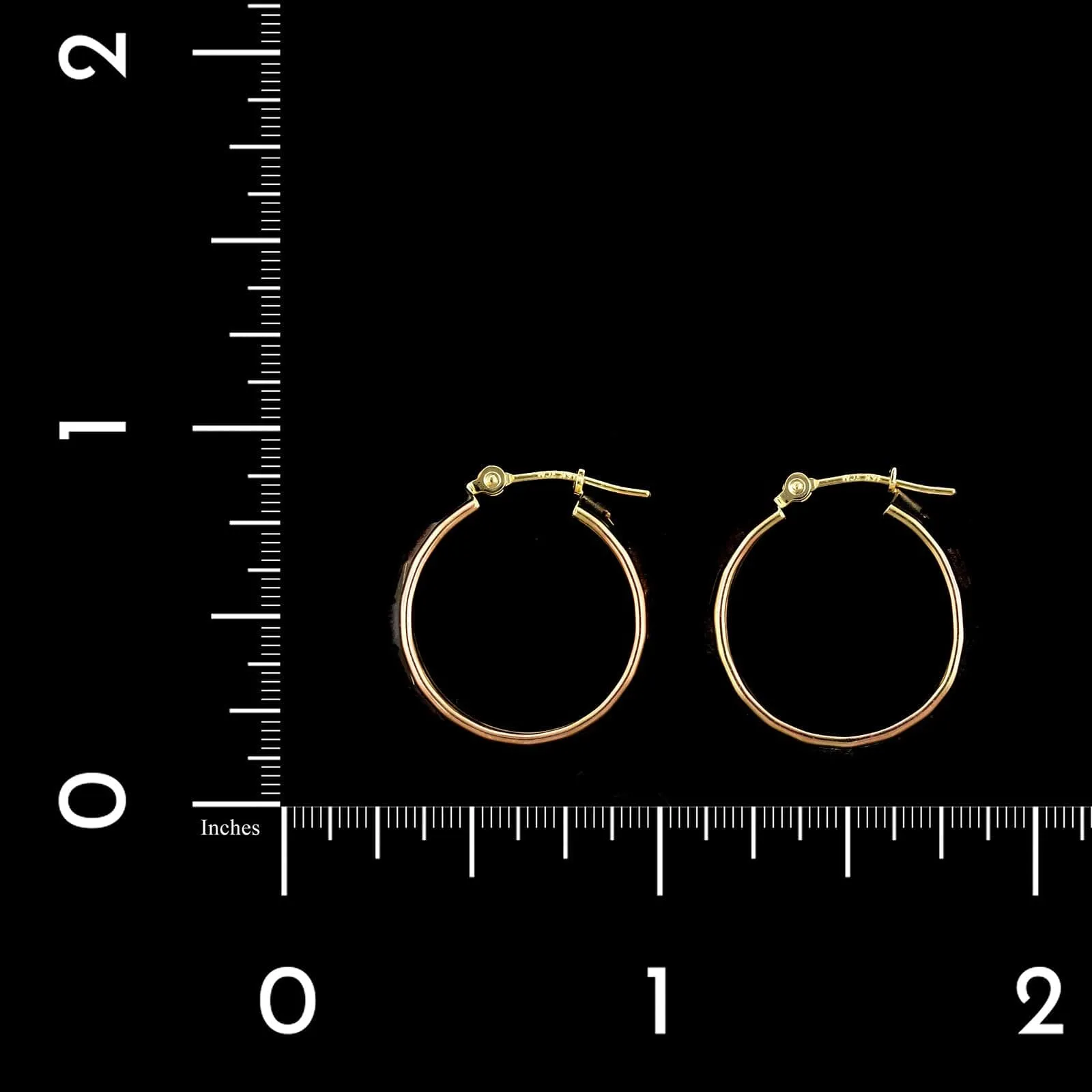 Elegant 14K Tricolor Gold Vintage Estate Hoop Earrings