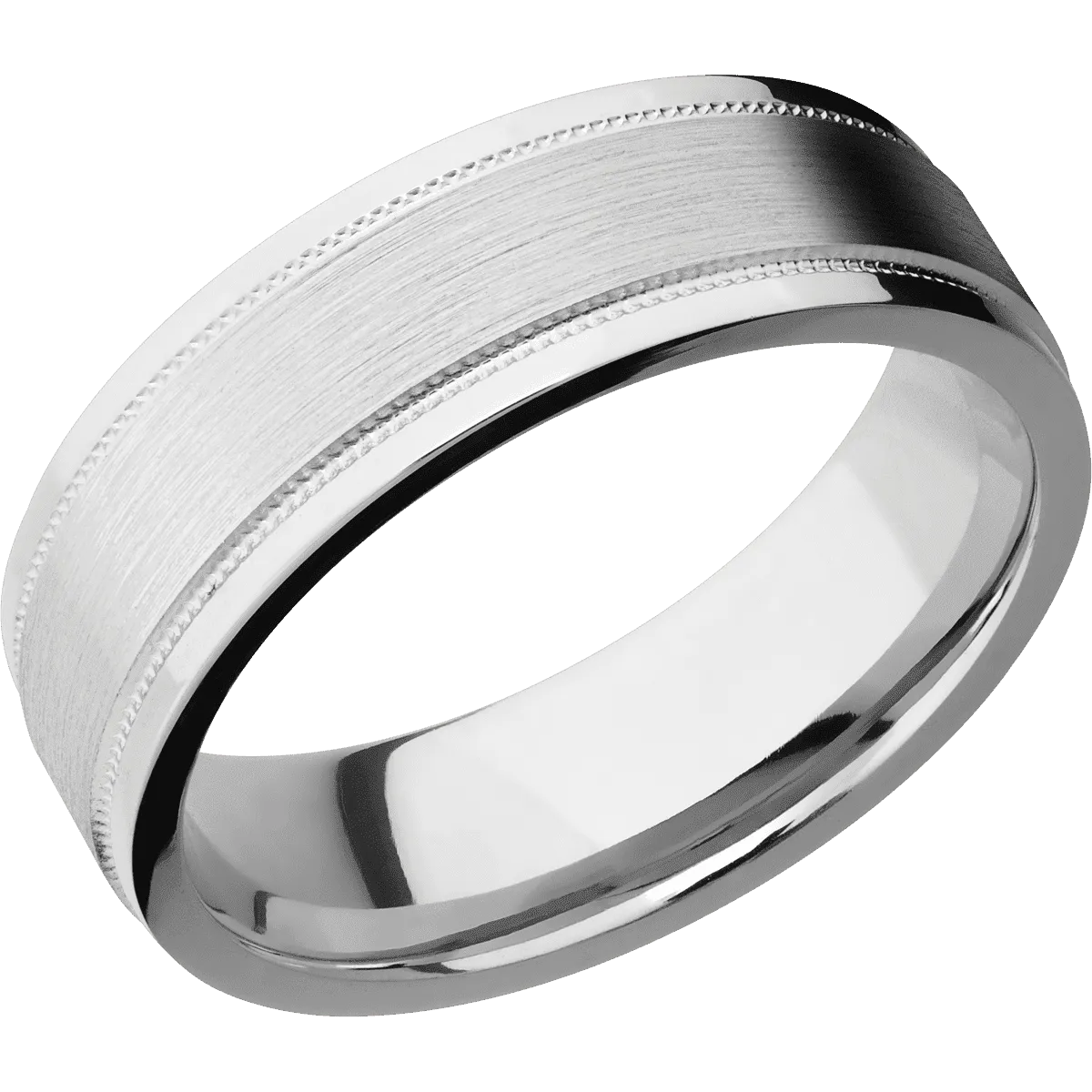 14K White Gold with Satin , Polish Finish