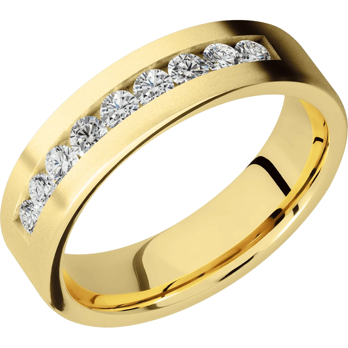 14K Yellow Gold with Bead Finish