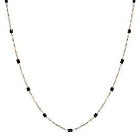 18K Gold Black Diamond Bead Chain