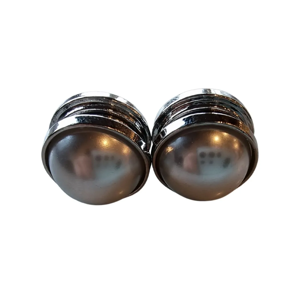 2 Pairs Magnetic Hijab Pearl Pins - White (4pcs)