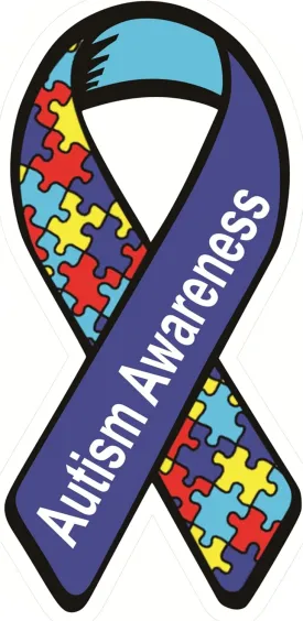 2 pcs Autism Awareness Ribbon Sticker, Hard Hat Sticker Decal, Car Sticker, Helmet Label