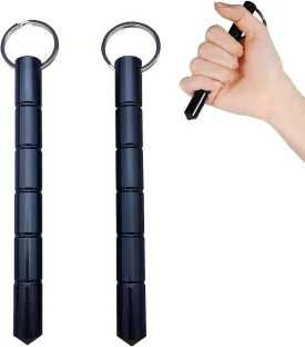 2 Pcs Self Defense Keychain Set,Portable Metal 2-pack of keychain, aluminum Blunt Force