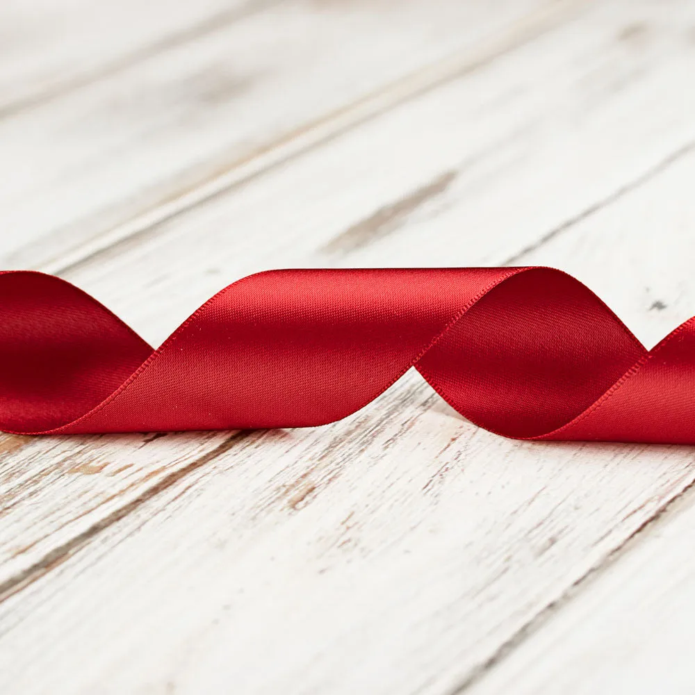 38mm Double Faced Satin Ribbon - Scarlet