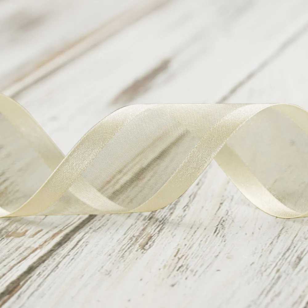 38mm Satin Edge Organza Ribbon - Ivory