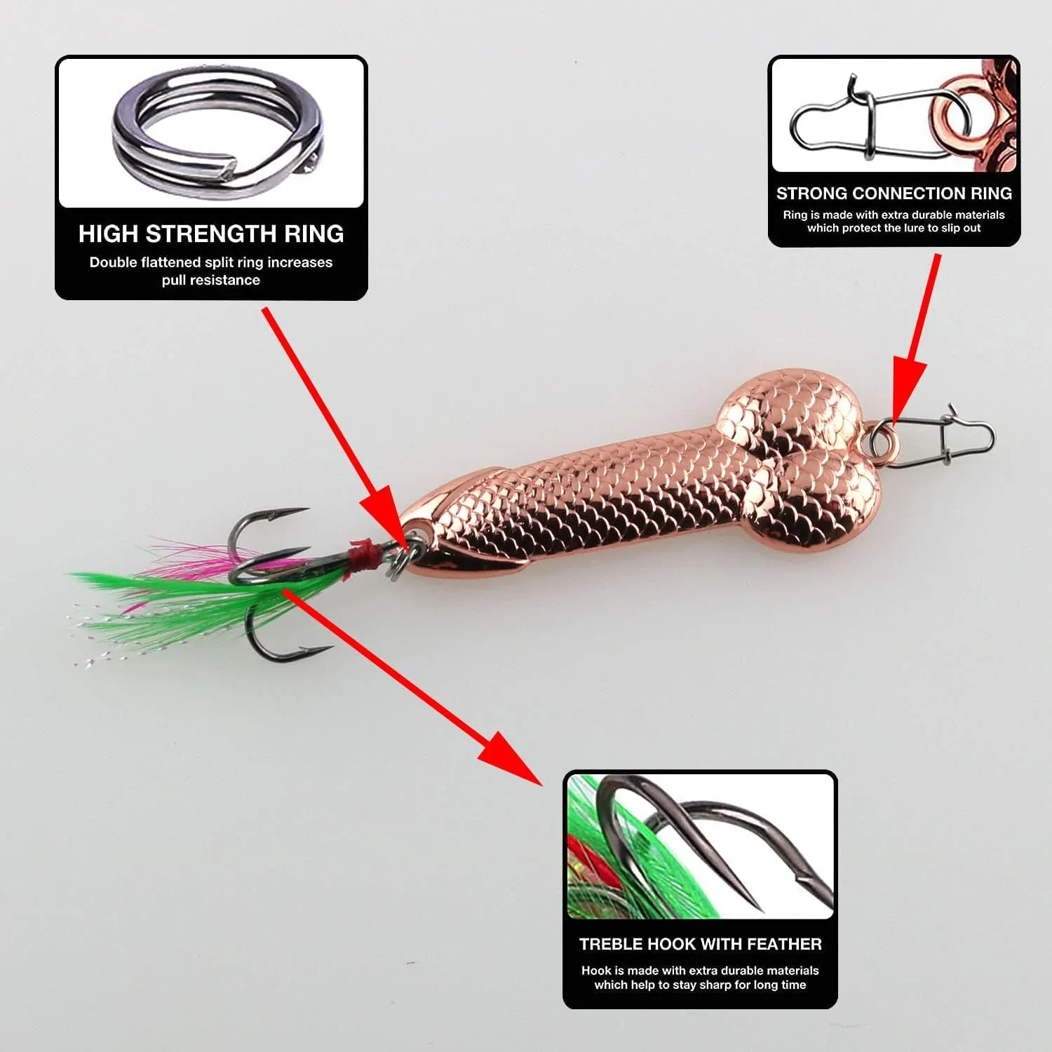3Pcs Fishing Jigs Spoon Fishing Lures Metal Jig Lure Crank Bait Casting Sinker Spoons Spinner Baits Nickel Treble Hooks for Bass Trout Walleye Catfish Freshwater Saltwater