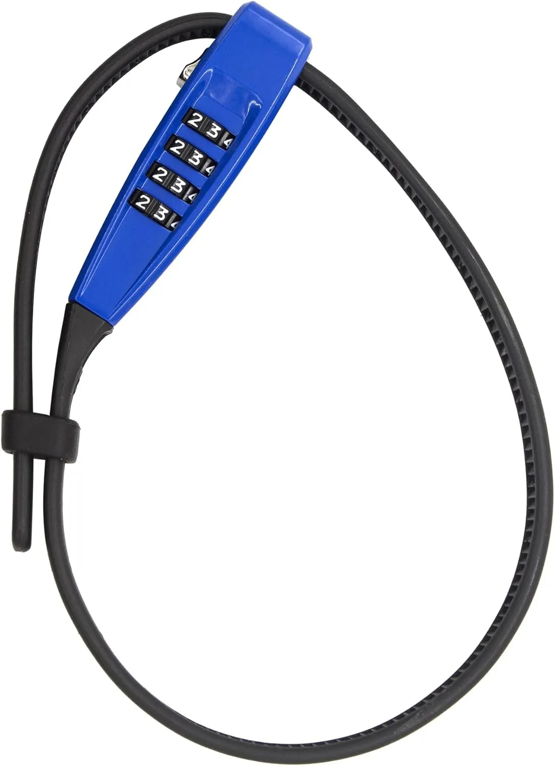 4-Digit Combination Zip Tie Lock -Stainless Steel Cable Bike Lock with resettable Combination secures Helmets, skis, Strollers, Luggage, Kitchen cabinets, French Doors and More (Blue)