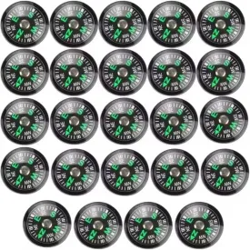 50 Pieces Mini Compass Small Button for Kids 20mm Bulk Hiking Liquid Filled Survival Set Camping Boating Touring Backpacking Outdoor Activities
