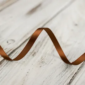 6mm Double Faced Satin Ribbon - Brown