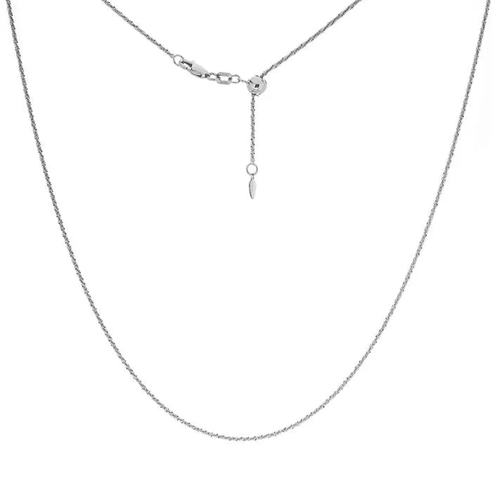 ADJUSTABLE WHITE GOLD SPARKLE CHAIN