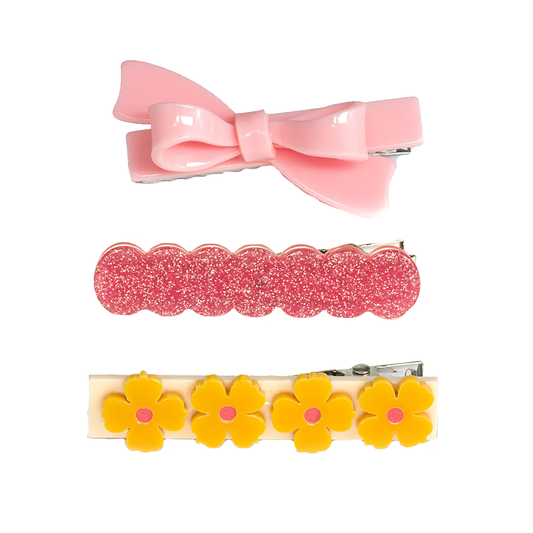 Alligator Clip Set - Yellow Blooms