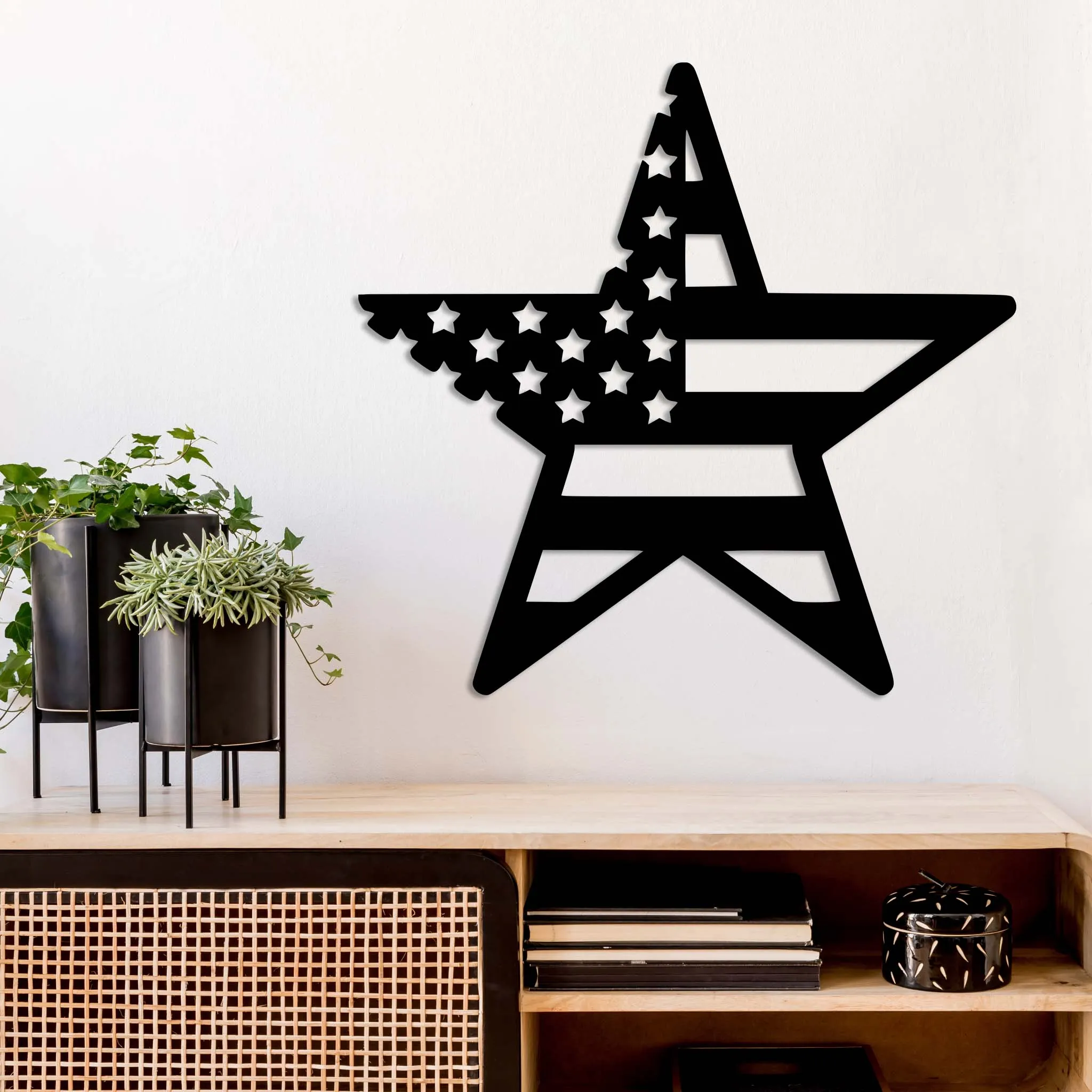 American Flag Star - Metal Wall Art