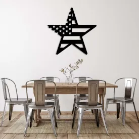 American Flag Star - Metal Wall Art