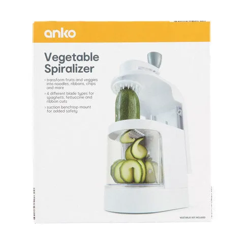 Anko Vegetable Spiralizer - White & Grey /Suitable For Domestic Use