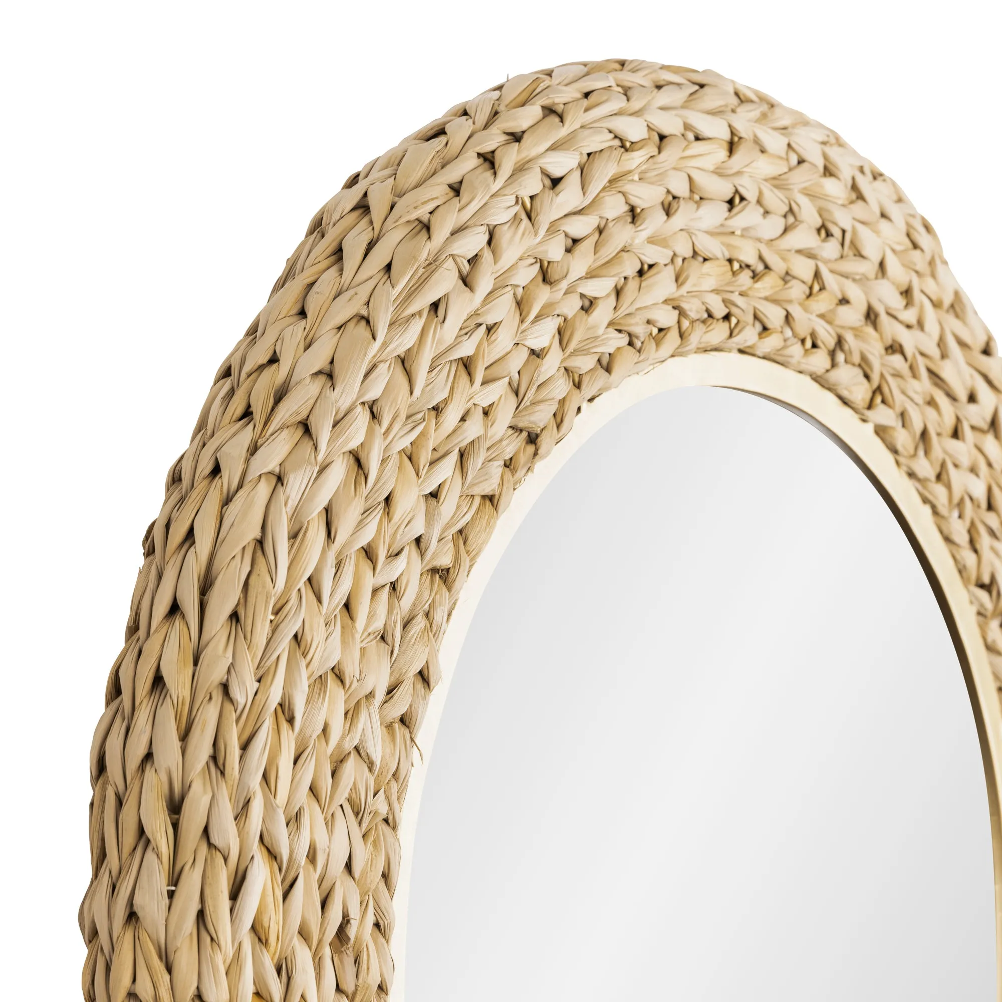 Athena 457MI24FGN 22x40 Oval Wall Mirror - Natural Seagrass