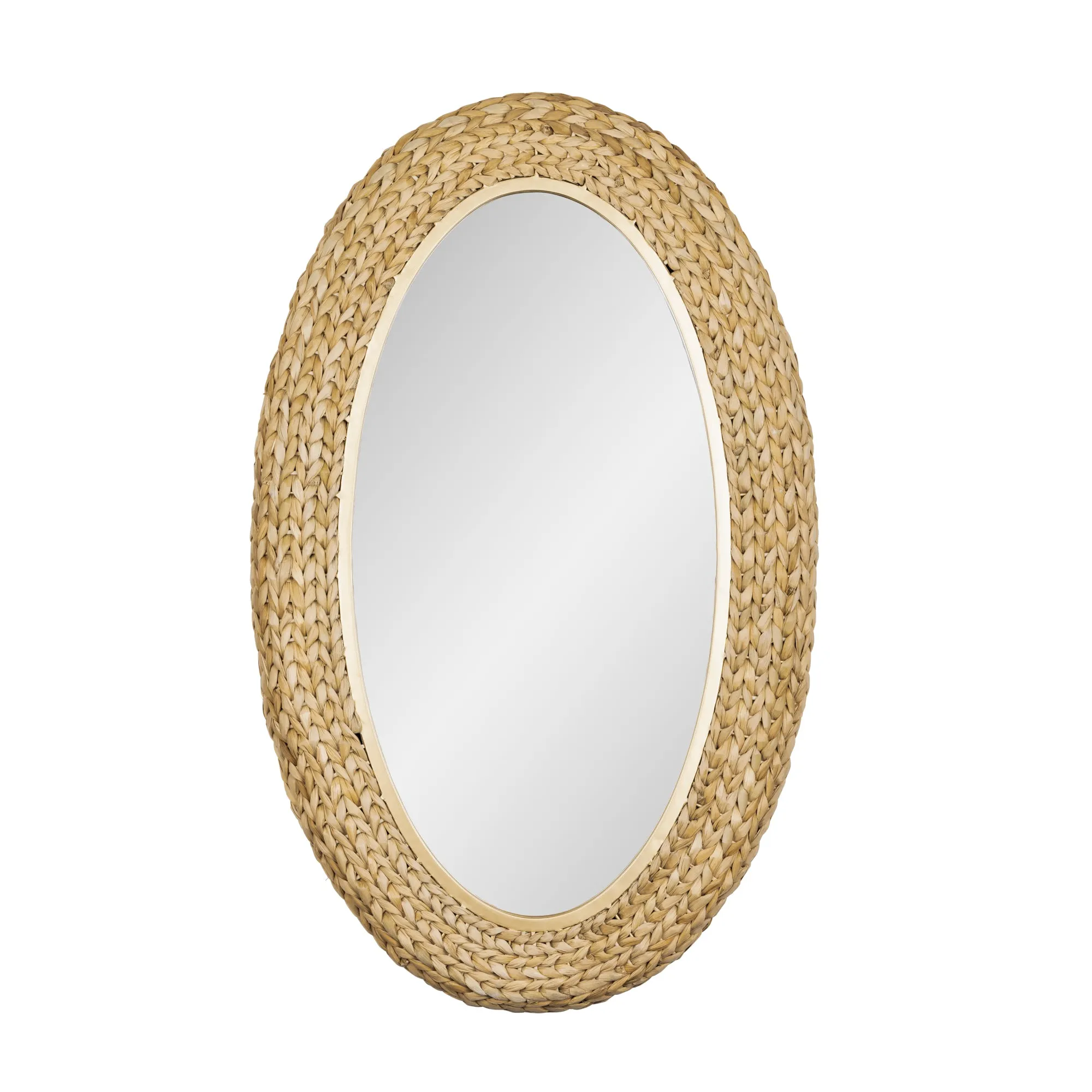 Athena 457MI24FGN 22x40 Oval Wall Mirror - Natural Seagrass