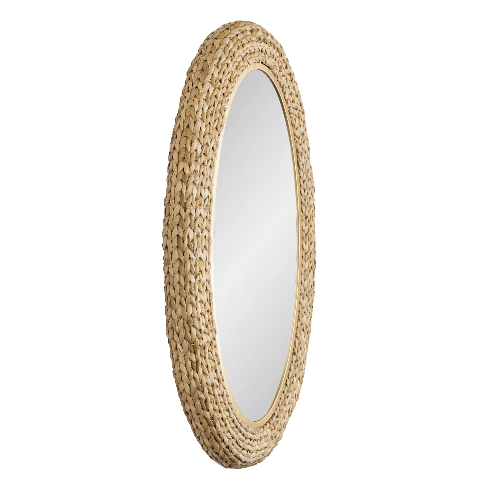 Athena 457MI24FGN 22x40 Oval Wall Mirror - Natural Seagrass