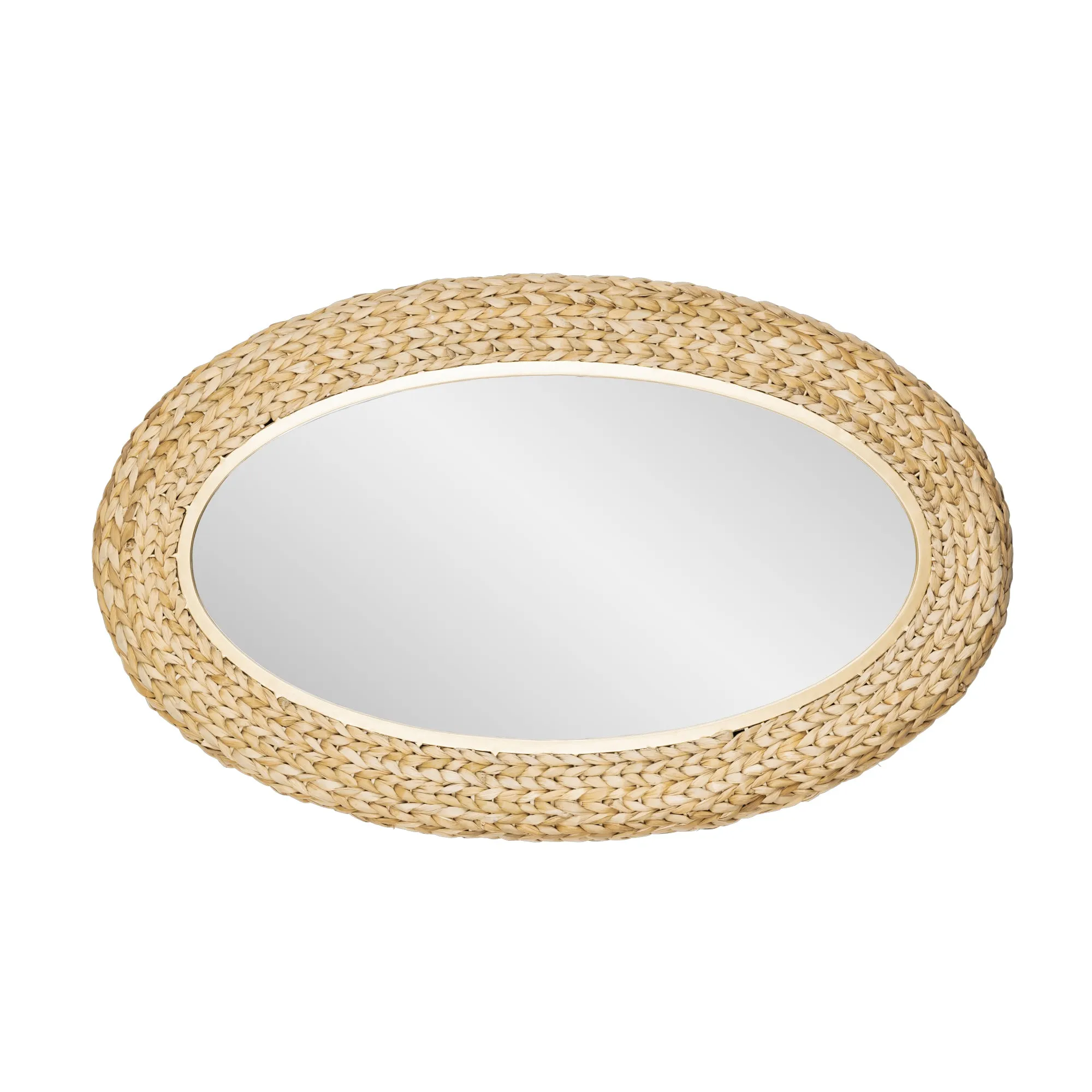 Athena 457MI24FGN 22x40 Oval Wall Mirror - Natural Seagrass