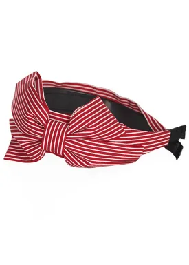 Banned Genevieve Stripe 50's Headband Red
