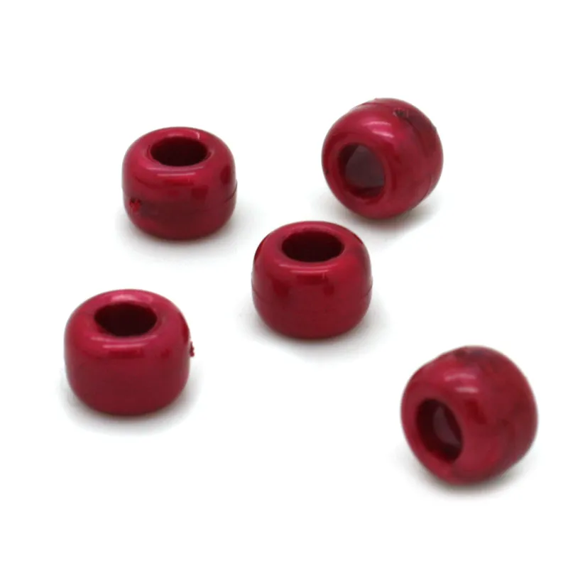 Bath Pearl Red Plastic Barrel Pony 6x8mm-Pack of 500