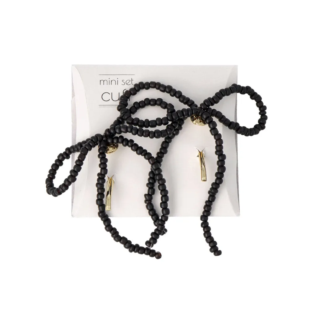 Beaded Bow Pony Hook Set