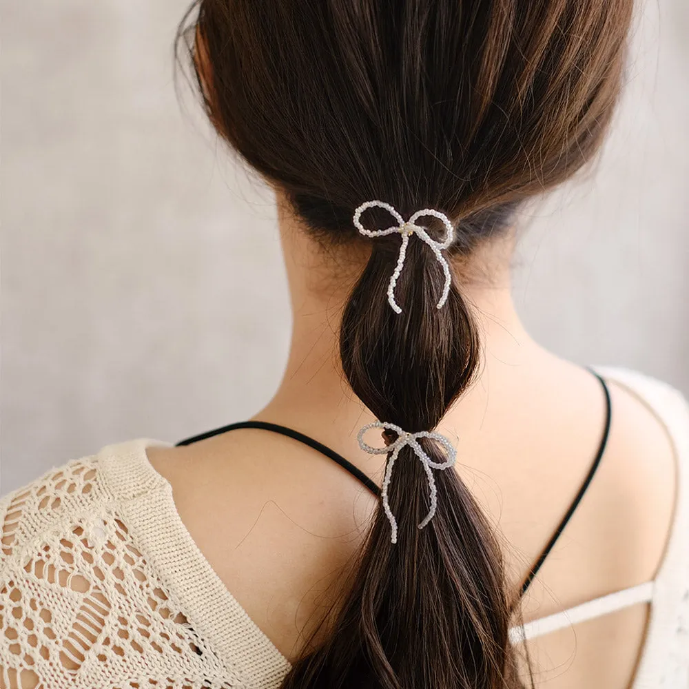 Beaded Bow Pony Hook Set