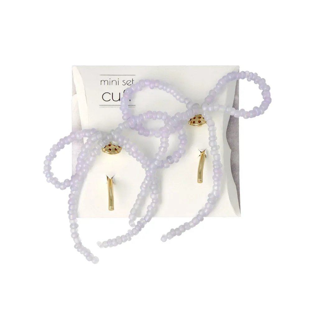 Beaded Bow Pony Hook Set