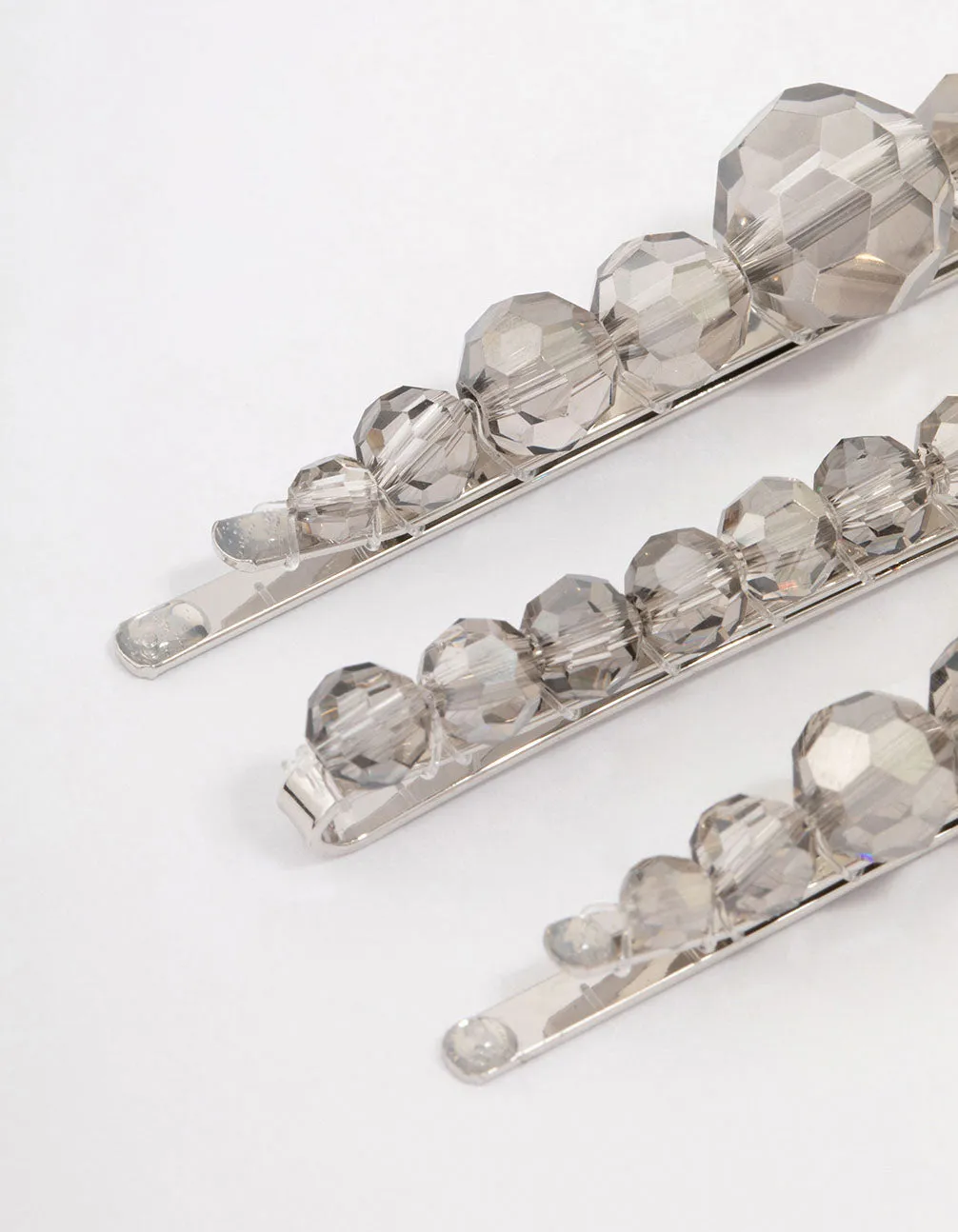 Beaded Facet Hair Clip 3-Pack