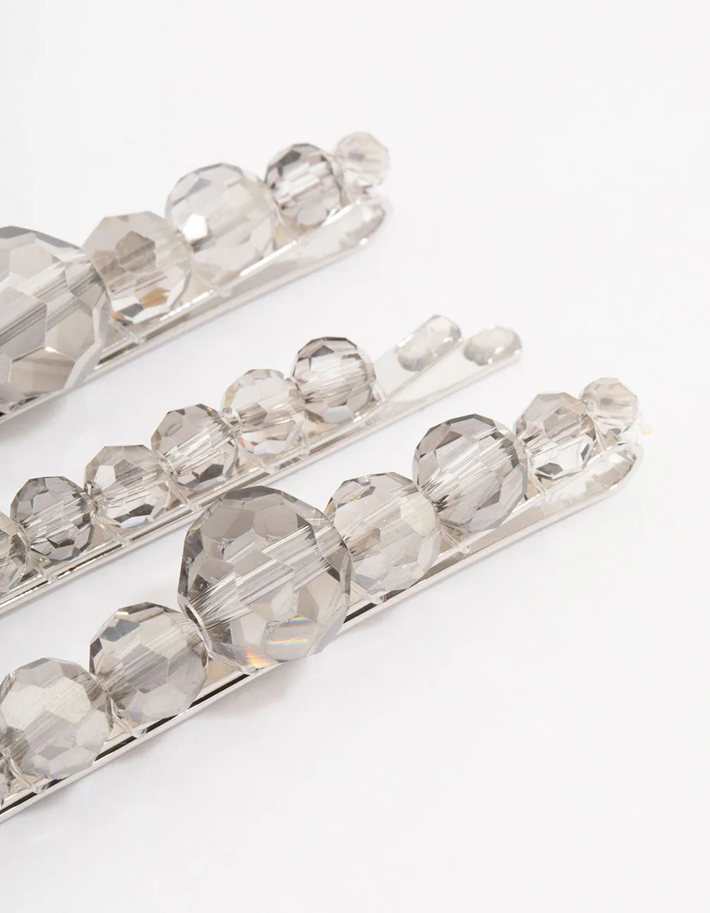 Beaded Facet Hair Clip 3-Pack
