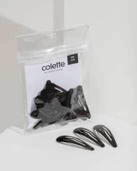 Black 10 Pack Snap Clips