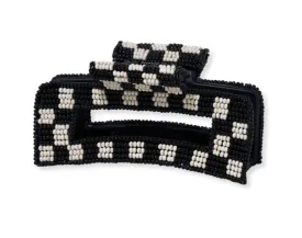 Black & White Check Hair Clip