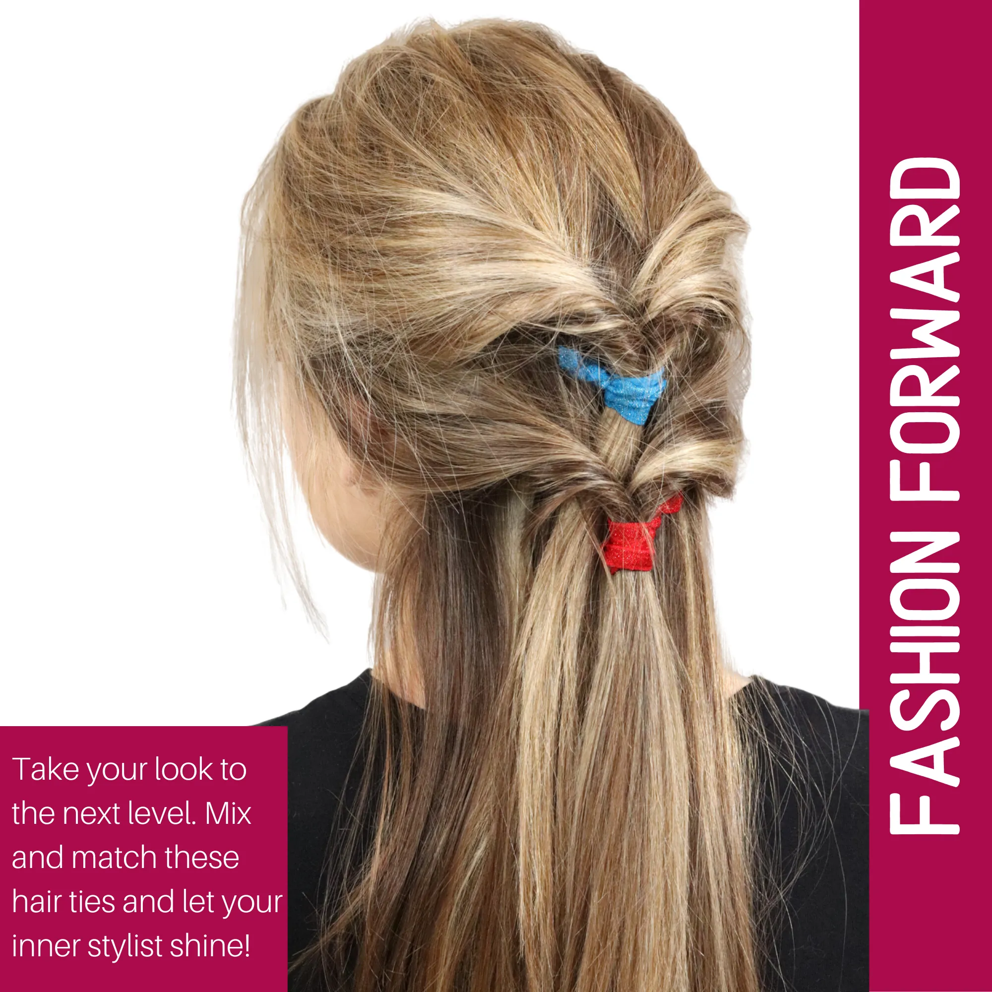 Black Ribbon Hair Ties - 100