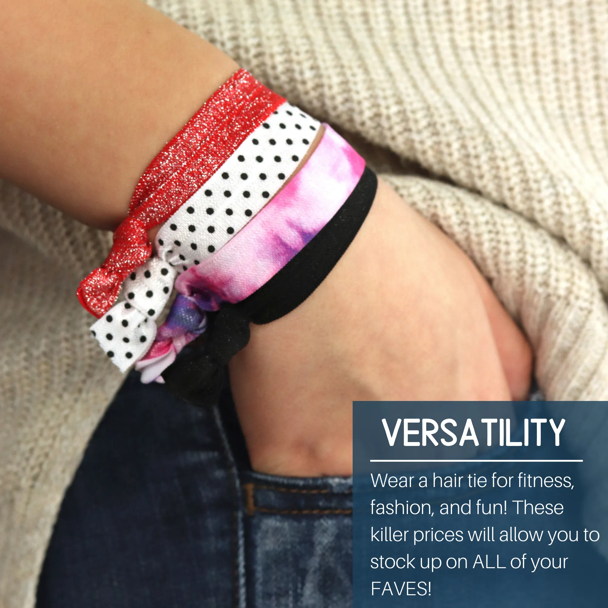 Black Ribbon Hair Ties - 100