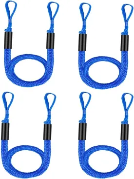 Boat Bungee Dock Lines, Mooring Rope for Docking with Loop, Boat Ropes, Boat Accessories, Quick and Easy Dock for PWC, Kayak, Jet Ski, Seadoo, WaveRunner, Pontoon, Bass Boat (Blue)