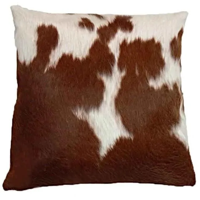 Brown & White Cowhide Pillow Covers