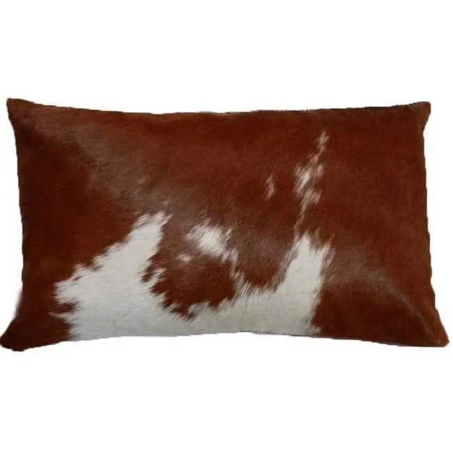 Brown & White Cowhide Pillow Covers