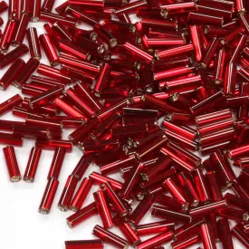 Burgundy 6.6mm Bugle Silver Lined - Pack of 5g