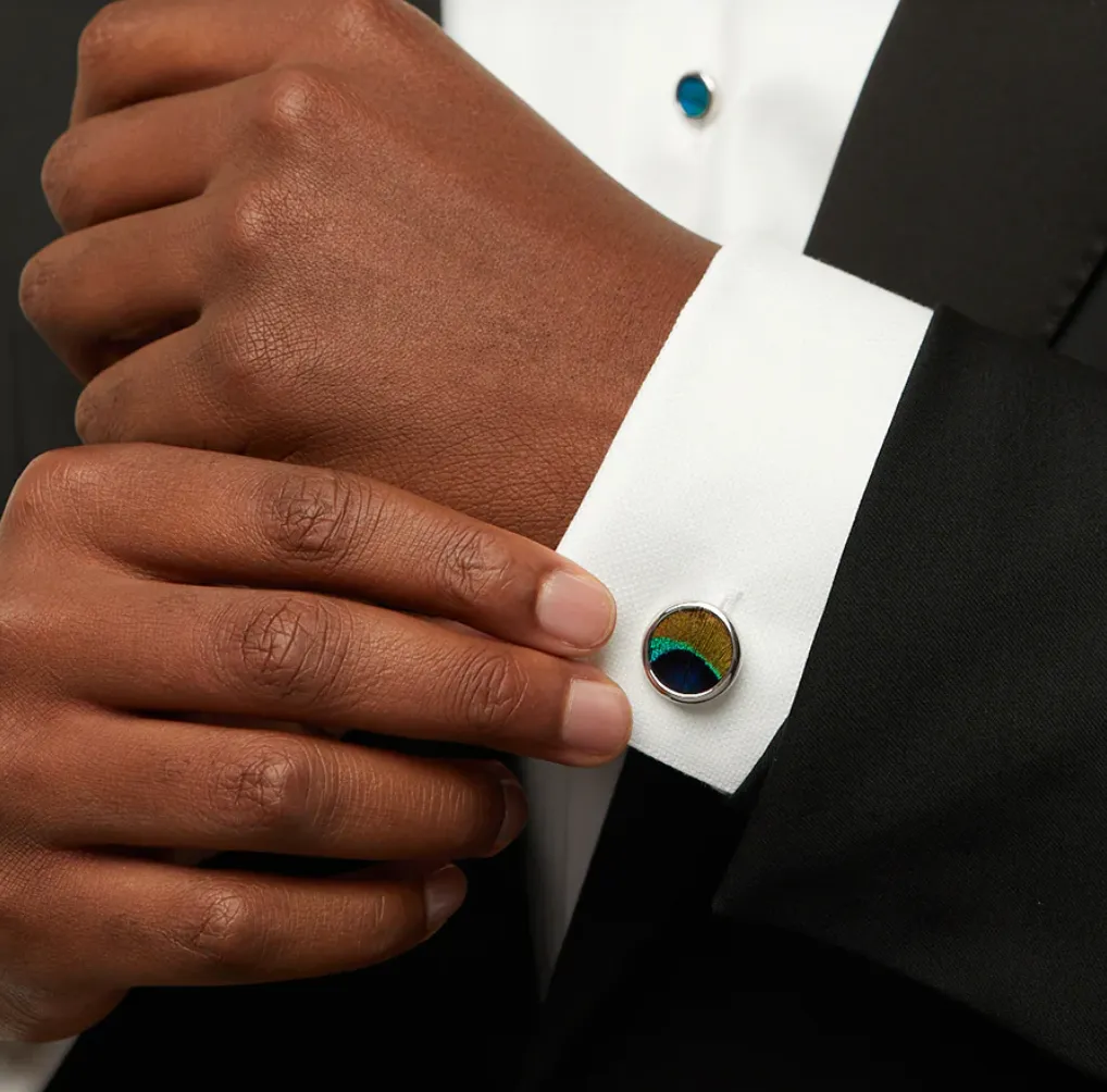 Capers Rhodium Cufflinks