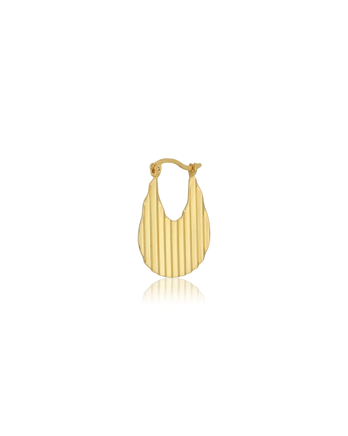 Carlton London 18Kt Gold Plated Fancy  Textured Hoop Earrings