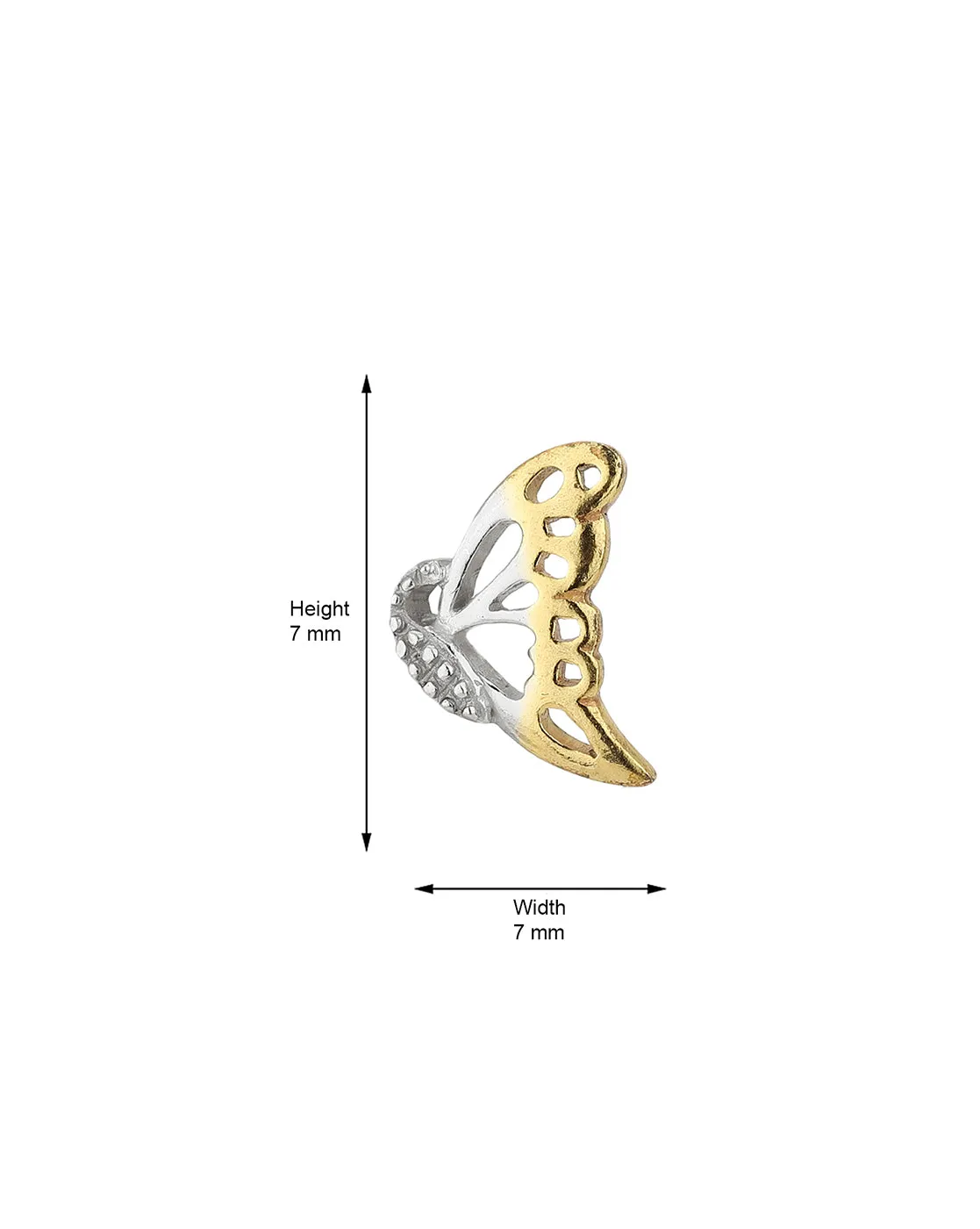 Carlton London 925 Sterling Silver Dual-Toned Butterfly Stud Earring For Women