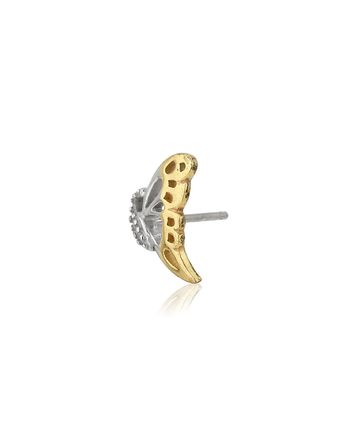 Carlton London 925 Sterling Silver Dual-Toned Butterfly Stud Earring For Women