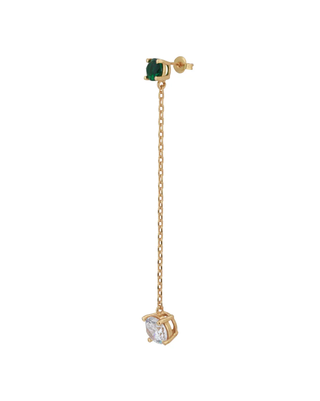 Carlton London Gold Plated Contemporary Drop Earring With Dangling Cz Stone