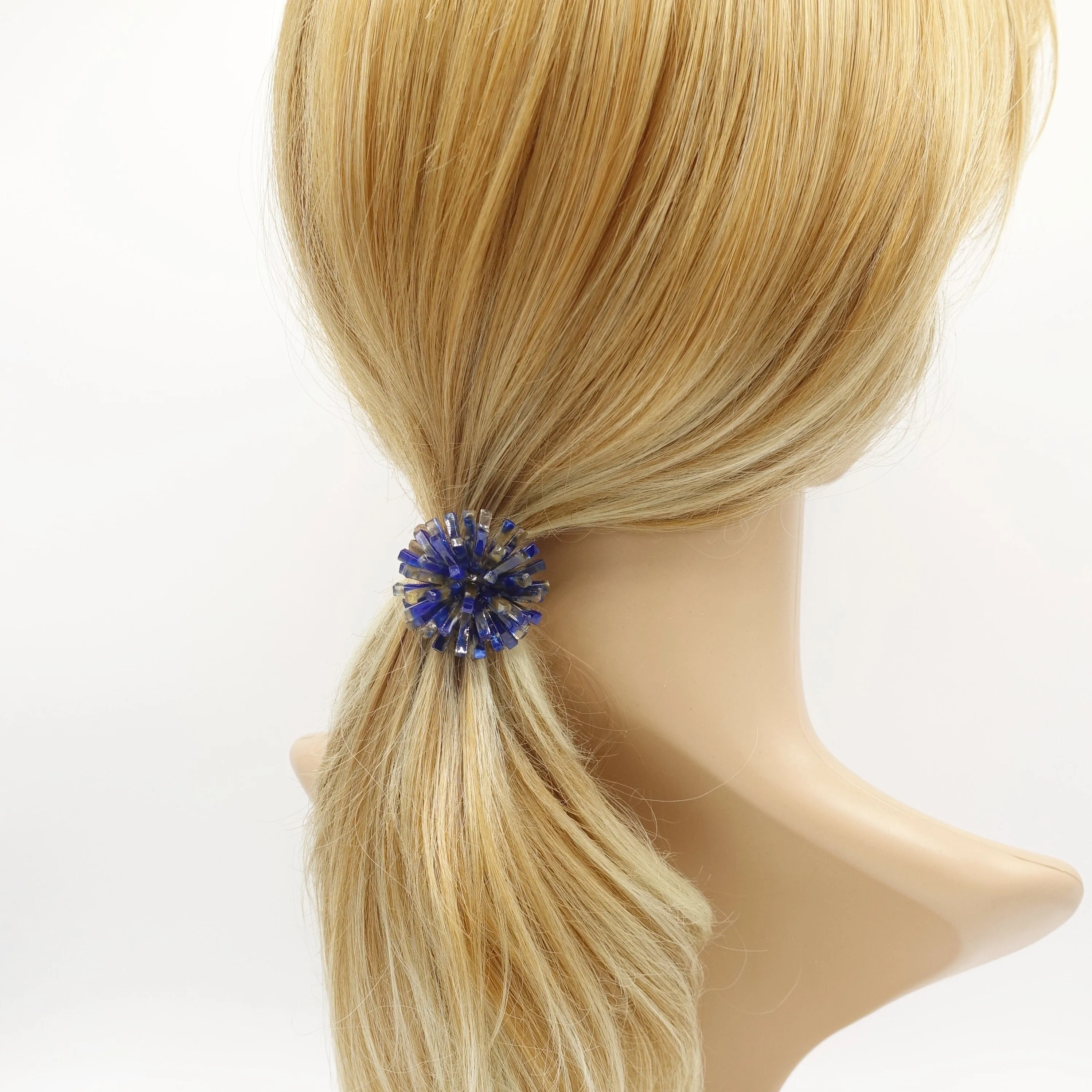 cellulose acetate flower hair elastic ponytail holder