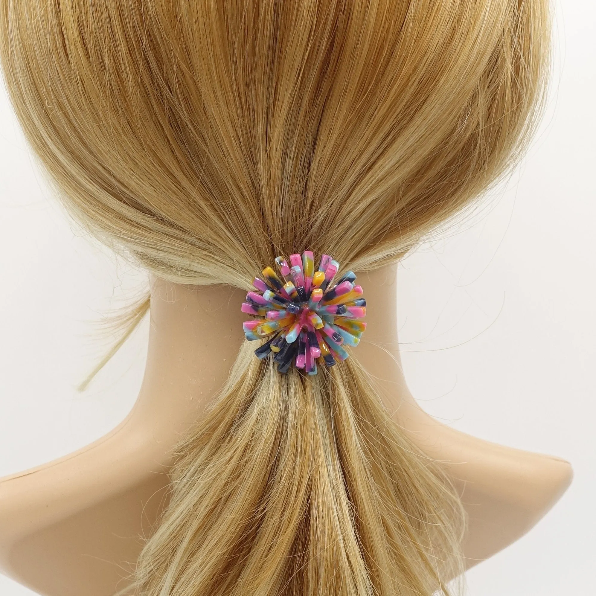 cellulose acetate flower hair elastic ponytail holder